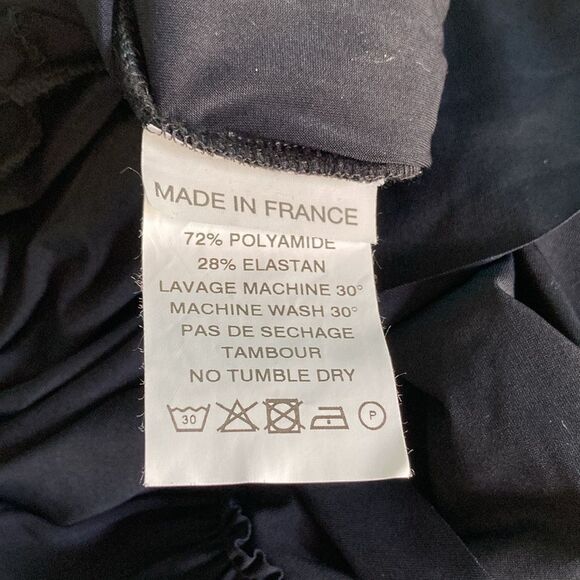 IRIE WASH Women’s Black Jersey Stretch Dress Size L Made in France Fits Size 8 - Picture 6 of 12